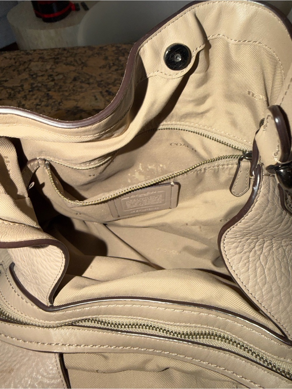 Coach Edie Shoulder Bag - Soft Taupe Carryall - Picture 6 of 10